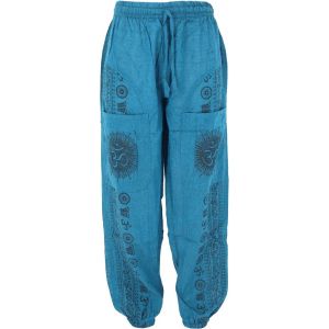 Pantalon De Yoga Unisexe En Coton Avec Imprim&eacute; - Bleu - Pour Homme - Neuf