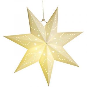 &Eacute;toile de No&euml;l lumineuse en papier Nirvana 45 cm, d&eacute;coration de fen&ecirc;tre &eacute;toile 3D brillante, &eacute;toile de No&euml;l illumin&eacute;e pour sapin de No&euml;l. - Neuf