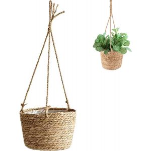 NouvelHorizonstore-Pot de Fleurs &agrave; Suspendre en Corde de Jute, Panier Suspendu de Plantes, Panier De Jardini&egrave;re Suspendu, Jardini&egrave;re Suspendue en Corde, Int&eacute;rieure ou Ext&eacute;rieure(Brown) - Neuf