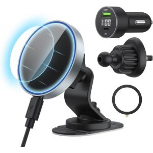 Support Telephone Chargeur Voiture Induction, 15w Chargeur De Voiture Magnétique Sans Fil Pour Grille D'aération/Tableau De Bord, Support De Téléphone À Charge Rapide Pour Iphone 15/14/13/12.[F2918] - Neuf