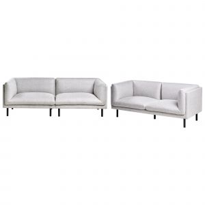 Ensemble De Salon Vorgod Tissu Gris Clair 5 Places - Neuf