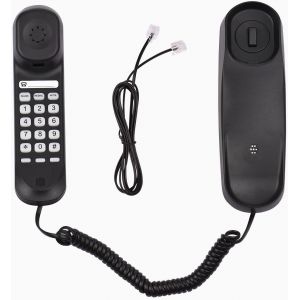 Mini téléphone fixe filaire bureau,téléphone fixe mural,prend en charge les fonctions muettes/pause/rappel pour le centre d'appels de la banque de bureau de l'hôtel à la maison.[U171] - Neuf
