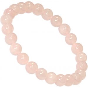 Kal-Idée Cadeau ¿ Bracelet Power Avec Boules De La Pierre Précieuse Quartz Rose (Bande Élastique) Dans Un Sachet En Velours - Neuf