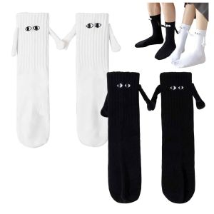 Jgd-2 Paires De Chaussettes 3d &Agrave; Succion Magn&eacute;tique Couple D'amiti&eacute; De Fantaisie (Noir, Blanc) - Neuf