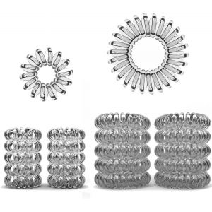 Lot De 10 &Eacute;lastiques Cheveux En Spirale &iquest; &Eacute;lastiques Cheveux Spirale - Bandeaux Cheveux Anti-Fourches &iquest; Id&eacute;al Pour Cheveux Fins &iquest; &Eacute;lastiques Cheveux C&acirc;ble T&eacute;l&eacute;phonique, Transparent, 3.5 Cm - Neuf