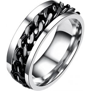 Rotation Cha&icirc;ne Promesse Anneaux Pour Femmes Hommes - Premium Alloy Cha&icirc;nes Multi-Fonction Bouteille De Bi&egrave;re Bague Bijoux Cadeau Accessoire Taille 6-13 (Noir, 13) - Neuf
