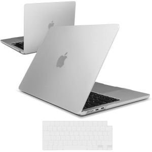 Coque pour 2023 2024 2025 MacBook Air 15 M4 A3241 / M3 A3114 / M2 A2941, Plastique de Protection Mince Étui Rigide + EU Housse de Clavier pour MacBook Air 15,3, Mate Transparent - Neuf