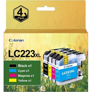 LC223XL Cartouche d'encre pour Brother LC-223XL LC 223 pour Brother MFC-J4420DW MFC-J5320DW MFC-J4620DW MFC-J480DW MFC-J5620DW MFC-J5720DW MFC-J880DW DCP-J4120DW DCP-J562DW (4 Pack) - Neuf