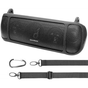 Housse en Silicone Compatible Speaker Case pour Soundcore Motion+ Enceinte Bluetooth Puissante.Comprendre Mousqueton &iquest;&iquest; Crochet +Bandouli&iquest;&iquest;re +Silicone(Haut-Parleur Non Inclus) - Neuf