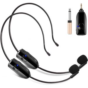 Syst&egrave;me De Microphone Sans Fil Pour 2 Personnes, Double Casque Sans Fil 2,4 G Et &Agrave; Main 2 En 1, Port&eacute;e De 150 Pieds Pour Amplificateur De Voix, Haut-Parleurs De Sc&egrave;ne, Enseignant, - Neuf
