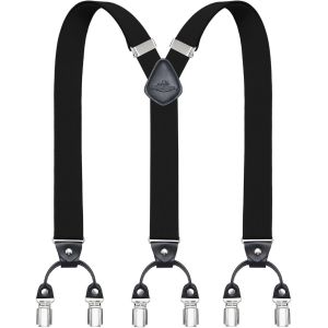 Cauc-Bretelles Pour Hommes Avec 6 Pinces M&eacute;talliques En Y Ajustables Bretelles Pour Pantalons Bretelles &Eacute;lastiques Robustes Pour Hommes - Neuf