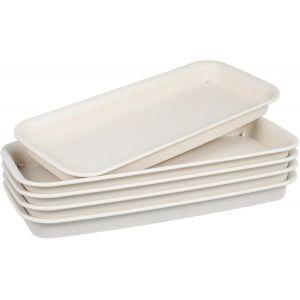 Lot De 5 Plateaux Rectangulaires En Plastique Pour Rebord De Fen&ecirc;tre,Pot De Fleurs,R&eacute;cup&eacute;rateur D'eau,Outils De Jardin Et De Balcon Pour Plantes Succulentes En Pot - Neuf