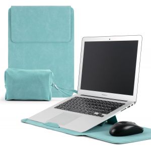acdsgd-13-14 Pouces Housses Ordinateur Portable Sacoche avec Fonction Stand pour MacBook Pro 14"" M4/M3/M2/M1/Max, MacBook Pro/Air 13/13,6"", Laptop Pochette cuir PU pour Surface, HP, Dell 13-14""(Vert) - Neuf