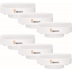 Gx53 Led 9w Blanc Neutre 4000k Gx53 Eclairage,Pas De Scintillement,Remplace 75w Ampoules Halogènes,Angle 180 Degrés 800lumens,Cri>85,Non Dimmable Lot De 6[Amp744845] - Neuf