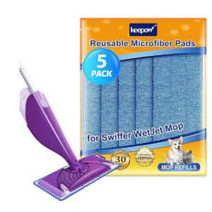 Keepow 5 Lingettes Pour Swiffer Wetjet Reutilisable Microfibre Lavable, Lavette Recharge Pour Swiffer Wetjet R&eacute;utilisable Nettoyage Multifonction - Neuf