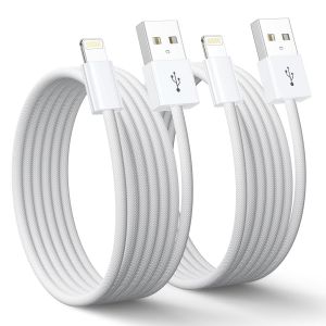 TRAHOO-C&acirc;ble iPhone Chargeur iPhone Certifi&eacute; MFi, 2Pack 2M C&acirc;ble Lightning USB Charge Rapide R&eacute;sistant pour iPhone 14 13 12 11 Pro Max Mini XS XR X 8 8 Plus 7 6 6s Plus SE2020 - Neuf