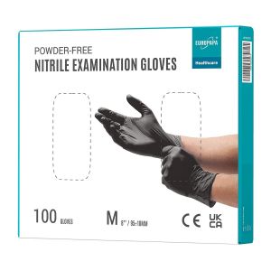 Loranka-&reg; Lot De 100 Gants Jetables En Nitrile Sans Poudre, Sans Latex, Non St&eacute;riles, Sans Latex, Non St&eacute;riles, Sans Latex, Gloves Disposibles (M, Noir) - Neuf