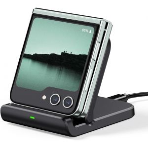 Chargeur Induction pour Samsung Galaxy Z Flip 7, Chargeur sans Fil pour Galaxy Z Flip 7 FE/6/5/4/3, Motorola Razr 60/50/40/Ultra, 501S (Pliable) (Noir) - Neuf