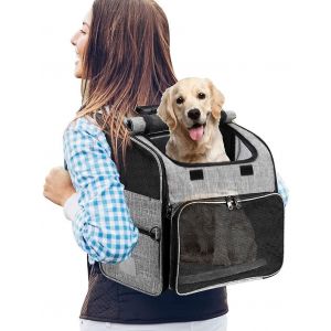 Sac à dos pour chien/chat, sac de transport portable et polyvalent, pliable et respirant - Neuf