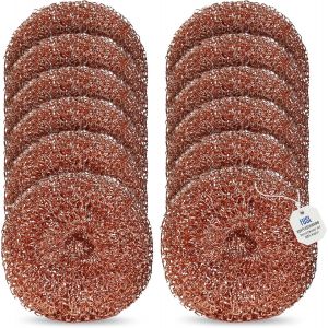 Eryi-Lot De 12 Éponges En Cuivre Anti-Rayures, Éponges De Nettoyage Antibactériennes Pour Un Nettoyage Sans Rayures, Pour Acier Inoxydable, Céramique, Verre, Vitrocéramique Et Plus Encore, Durables E - Neuf