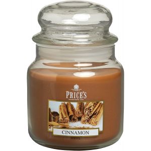 Bougie parfumée en pot de verre moyen avec couvercle en verre, cannelle - Neuf