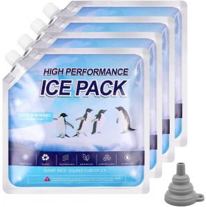 CHECARZHN--NO1-Sacs De Glace Réutilisables, Lot De 4 Bloc Glace Pour Sac Isotherme, Pour Plein Air, Camping, Aliments, Légumes, Vin - Neuf