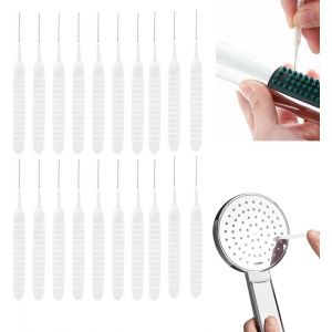 Paquet de 20 brosses pour nettoyer les pommes de douche. Brosse pomme de douche,mini brosse pour nettoyer les petits trous,anti-colmatage multi-usages - Neuf