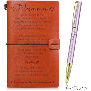 Cadeau pour Maman Carnet en Éco-Cuir avec Stylo à Bille Agenda de Voyage de 140 Pages Journal avec Dévouement Idées Cadeaux pour Fête des Mères et Anniversaire de Fille ou Fils - Neuf