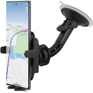 Support Voiture Universel rotule Compatible avec Samsung Galaxy S23, S22, iPhone 15, 14, 13 Pro pour t&eacute;l&eacute;phone Portable (L 46-74mm, Made in Germany, pour Coque, &eacute;tui) - Neuf