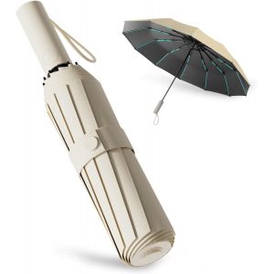 Parapluie Pliant Automatique,Parapluie Pliant Automatiq, P Parapluie Pliant R&eacute;sistant Au Vent, Parapluie Automatique Compact Coupe-Vent Avec 60 Baleines Pour Les Hommes Et Les Femmes - Neuf