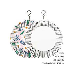 Pack de 2 10 pouces Sublimation Wind Spinner Blanks, 3D Aluminium Wind Spinners Sculpture cin&eacute;tique pour la cour - Neuf