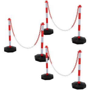 4X POTEAU POUR CHA&Icirc;NE Poteau de d&eacute;limitation Poteau d'avertissement Balises &agrave; sceller Borne Poteau &agrave; cha&icirc;ne 1,4m - Neuf