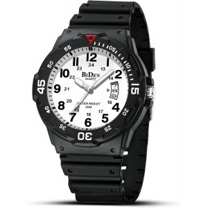 Montre Homme Montres Bracelets Etanche Design Analogique Lumineuses Acier Inoxydable Cadran Calendrie Fashion.[J100] - Neuf