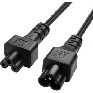IEC 320 C6 à C5 câble d'alimentation d'extension C6 mâle à C5 Femelle Adaptateur câble d'alimentation 3 Broches câble d'alimentation 0,6 m pour Moniteur, projecteur, imprimante - Neuf