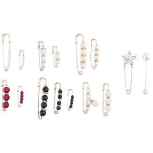 15pcs Pull Clips Heavy Duty Épingles De Sécurité Faux Blanc Perle Broche Broche Robe Clip Chapeau Châle Épingle Rhin - Neuf
