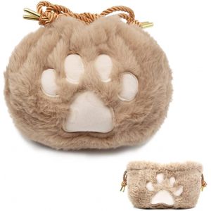Chat Griffe De Maquillage De Sac De Cordon De Voyage Sac Cosmétiques, Produits De Toilette Boîte De Rangement Belles Dames Et Les Filles De L'orteil Haricots (Brun) - Neuf