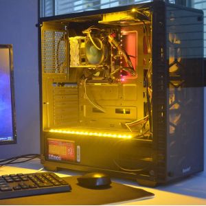 Barrette D'&Eacute;clairage D&eacute;corative Pour Pc Jaune Jaune, 2X30Cm, 5050Led, &Eacute;tanche, Connexion De Courant Molex[RUB9224670] - Neuf