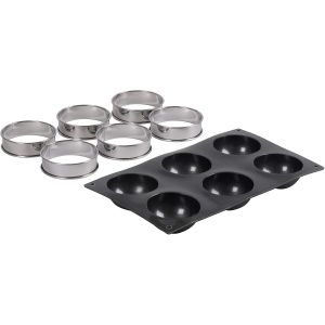 Kalanka-72141 Kit Tartelettes Rondes Demi-Spheres Silicone Noir 33 X 18 X 3 Cm 7 Unit&eacute;(S)-Kalanka - Neuf