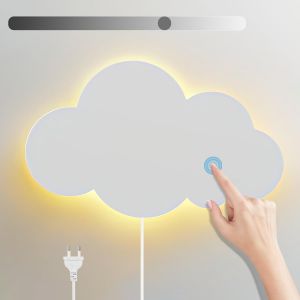 Led Applique Murale Avec Interrupteur Tactile Veilleuse Enfant Dimmable Lampe Murale Avec Prise Blanc Chaud Interieur Lampe De Chevet Moderne Gar&ccedil;ons Filles Pour Chambre Enfant Salon Lampe De Lecture - Neuf