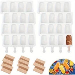8 cellules Magnum Silicone moule Silicone crème glacée moule Popsicle moules bricolage crème glacée moule glace Pop moule avec bâtons - Neuf