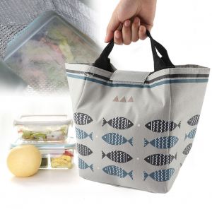 HJLIAN Sac a lunch portable, sac de rangement avec couche epaisse et isolante pour pique-nique (gris) - Neuf