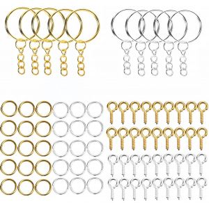 Eryi-Guided Reading Strips,120 Pièces Anneau Porte Clé,Chainette Porte Clé,Attache Porte Clés Avec Chaîne Pour Bricolage,Clés,Pendentifs,Fabrication De Bijoux 25 Mm - Neuf