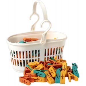 MEVRONISSHOP-Pinces &agrave; Linge avec Panier en Plastique &iquest; 36 pi&egrave;ces &iquest; Super l&eacute;g&egrave;res avec Crochets &iquest; Pinces color&eacute;es avec Panier pour Suspendre et &eacute;tendre Les v&ecirc;tements, Linge et Accessoires &iquest; &Eacute;tendoir &agrave; - Neuf