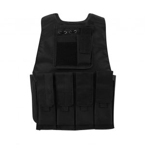 Gilet De Camouflage Pour Enfants, Equipement Militaire, Jeu De Combat, Uniforme (Noir) - Neuf