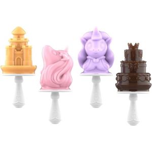Eryi-Moule A Glace, Batonnet Glace Bebe, Mini Moule À Sucette Glacée Licorne Pour Enfants, Silicone Alimentaire Avec Bâtonnets En Plastique, Sans Bpa, 4 Pièces, Rose (Licorne) - Neuf