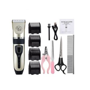 Kit De Toilettage Ultime Pour Animaux De Compagnie- Tondeuse Professionnelle Pour Chiens Et Chats Avec Moteur Silencieux, Lames R&eacute;glables Et Accessoires Complets - Neuf