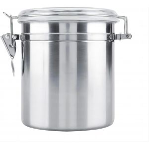 KAL-Pot De Stockage Des Aliments, Récipient À Café En Acier Inoxydable, Boîte De Stockage Scellée Sous Vide Pour Le Sucre, Le Thé, Les Grains Et Les Épices(1450Ml) - Neuf