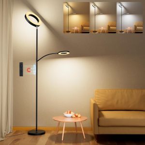 Lampadaire Led 36w Dimmable 3600lm Avec L Use,Intensité Réglable En Continu 2700k-6500k,Lampe Sur Pied Moderne Avec Télécommande Pour Salon,Chambre Ou Bureau - Neuf