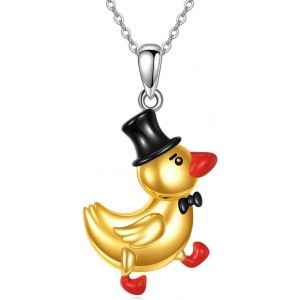 Collier Canard En Argent Sterling 925 Avec Pendentif Canard Pour Femme,Pas De Gemme - Neuf