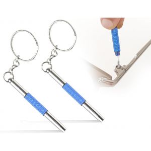 ERYI-Mini Tournevis À Lunettes, 2 Pièces 3 En 1 Kit De Réparation De Lunettes Outil De Réparation, Kit De Réparation De Précision Porte-Clés - Neuf